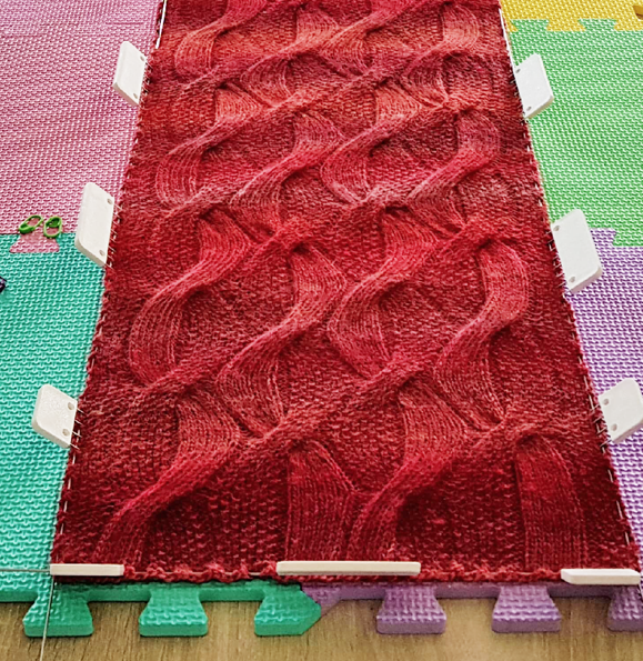 Blocking Twisted Roots Scarf
